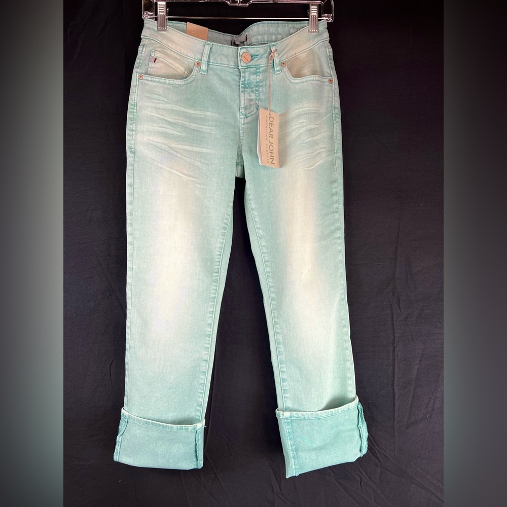 DEAR JOHN Playback Cuffed Denim in Ocean Wave | Size 27 | NWT